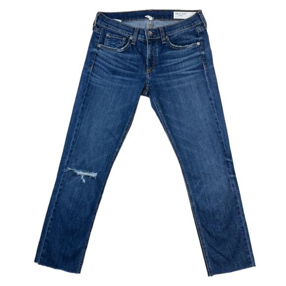 Rag & Bone Blue Distressed Jeans | Size 24 - Picture 1 of 6